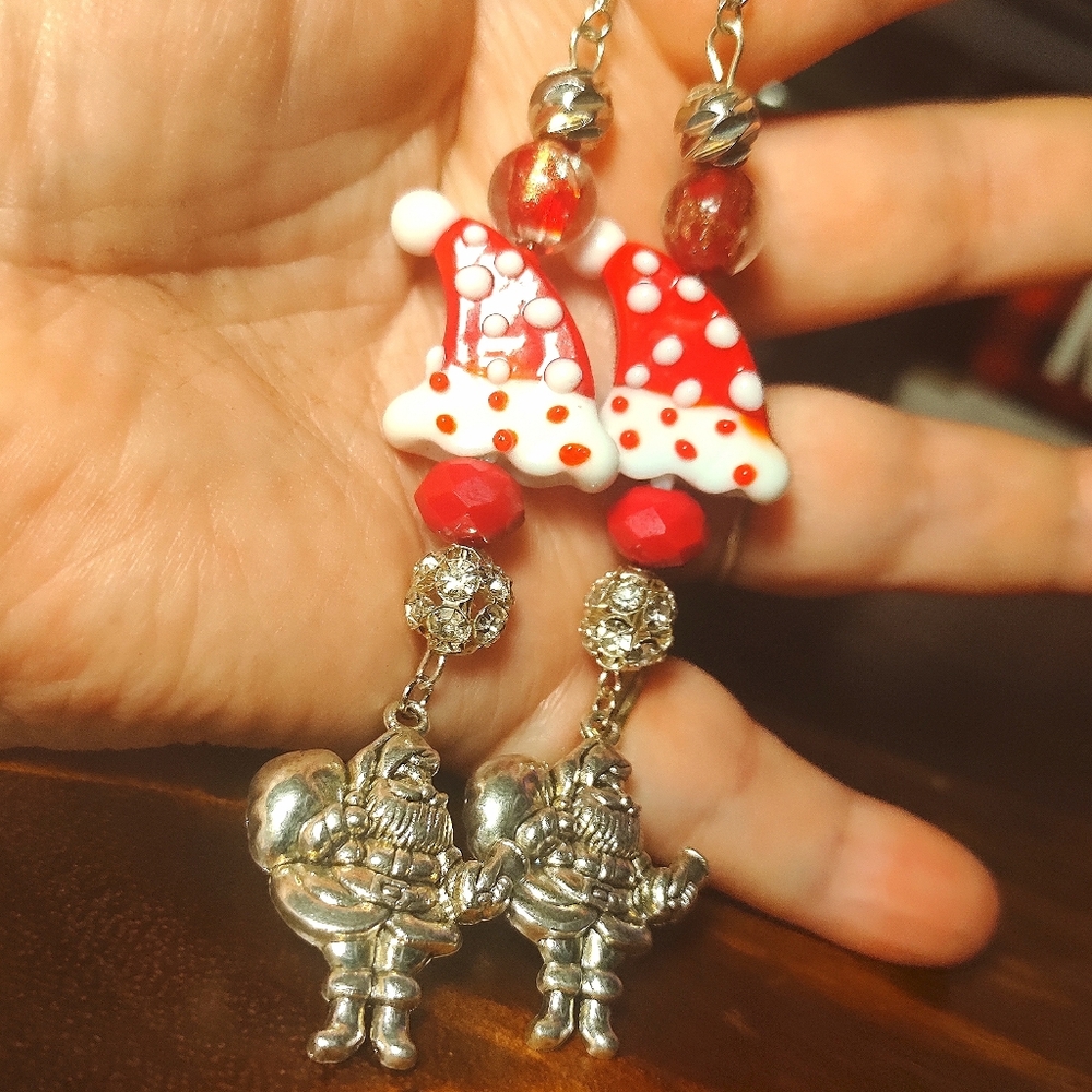 Festive Santa and Tree Earrings